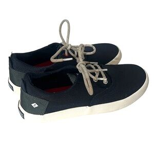 Sperry Topsider Boy’s Washable Sneakers Shoes Size 3 Navy Blue and Green